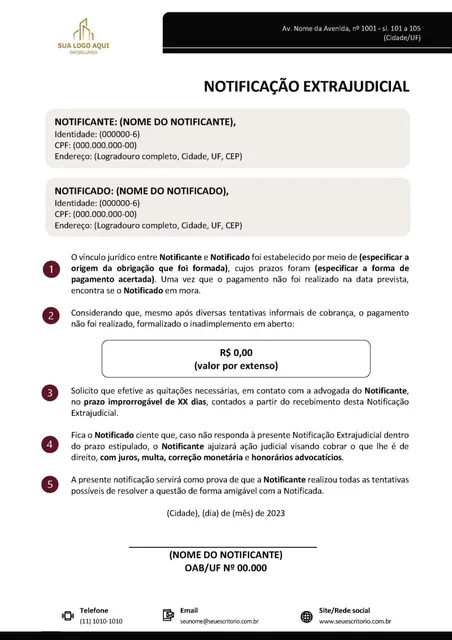 Prévia — Notificação extrajudicial de atraso