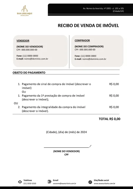 Prévia — Recibo de venda de imóvel