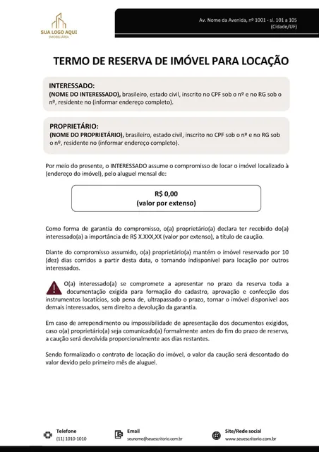 Prévia — Termo de reserva de imóvel