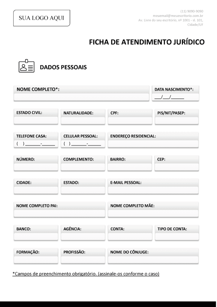 Ficha de atendimento-Clean