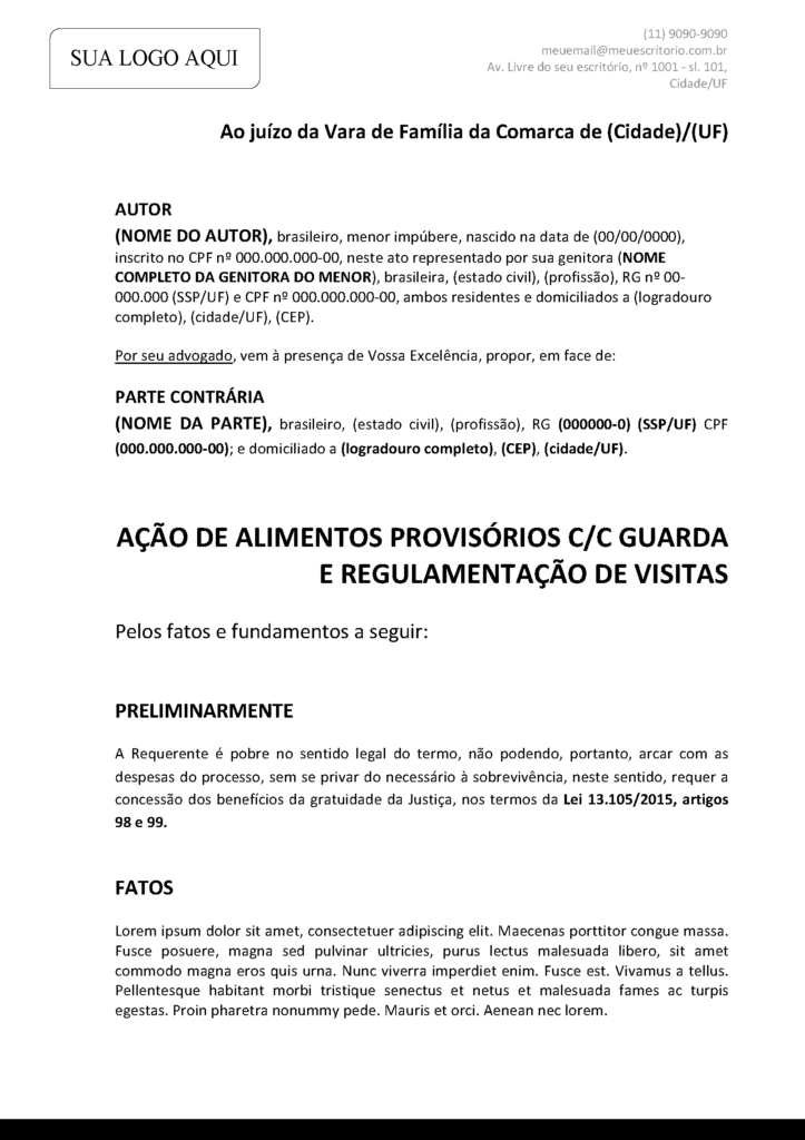 Petição inicial - açao de alimentos-Clean